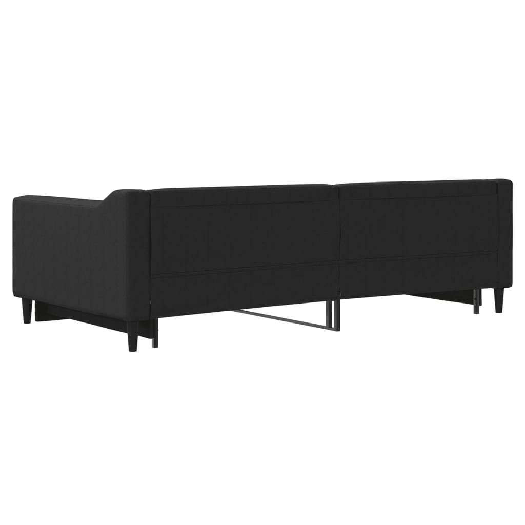 fekete kihúzható szövet heverő 100 x 200 cm