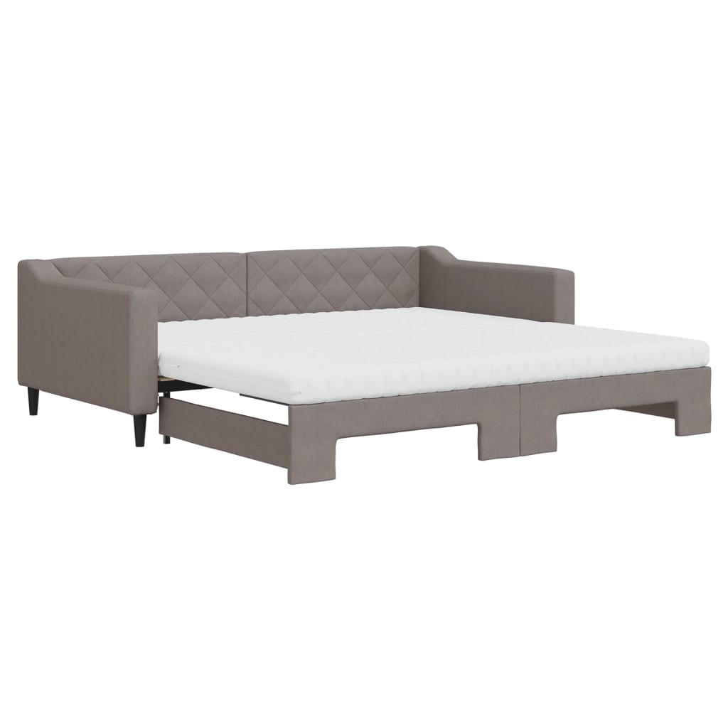fekete kihúzható szövet heverő matracokkal 100 x 200 cm
