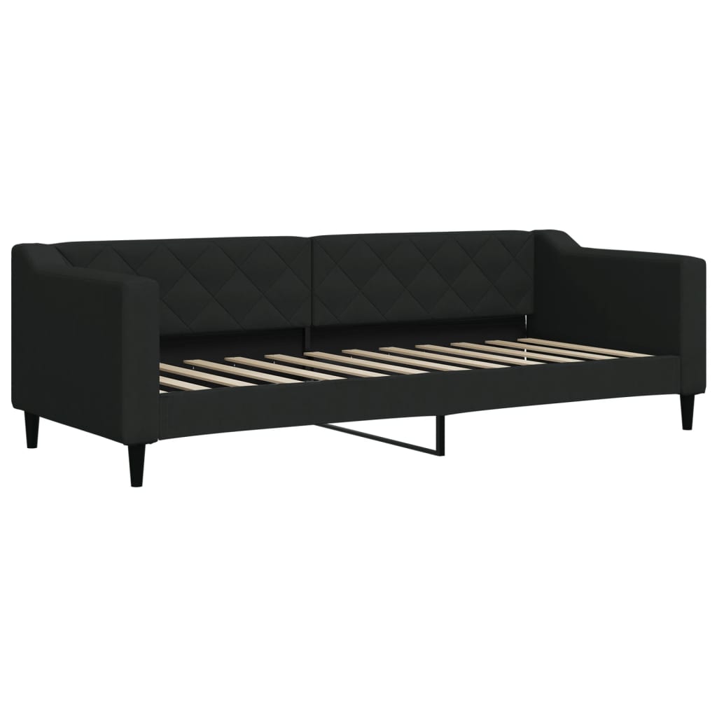 fekete kihúzható szövet heverő fiókokkal 80 x 200 cm