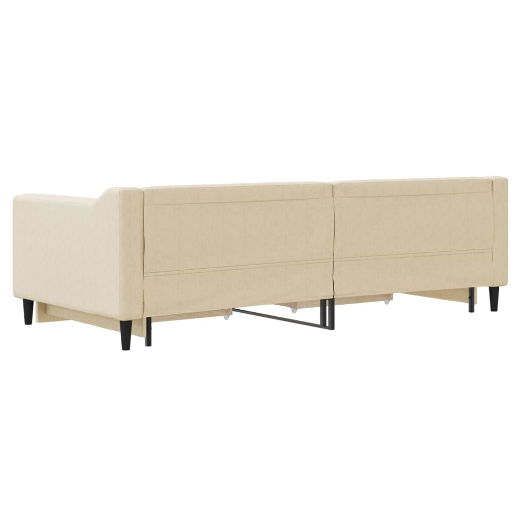 krémszínű kihúzható szövetheverő fiókokkal 90 x 200 cm