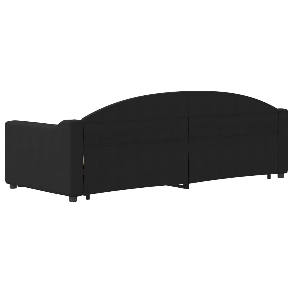 fekete kihúzható szövet heverő fiókokkal 80 x 200 cm