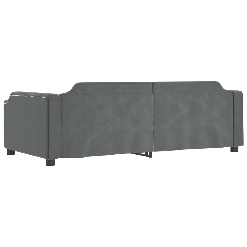 sötétszürke kihúzható szövet heverő 80 x 200 cm