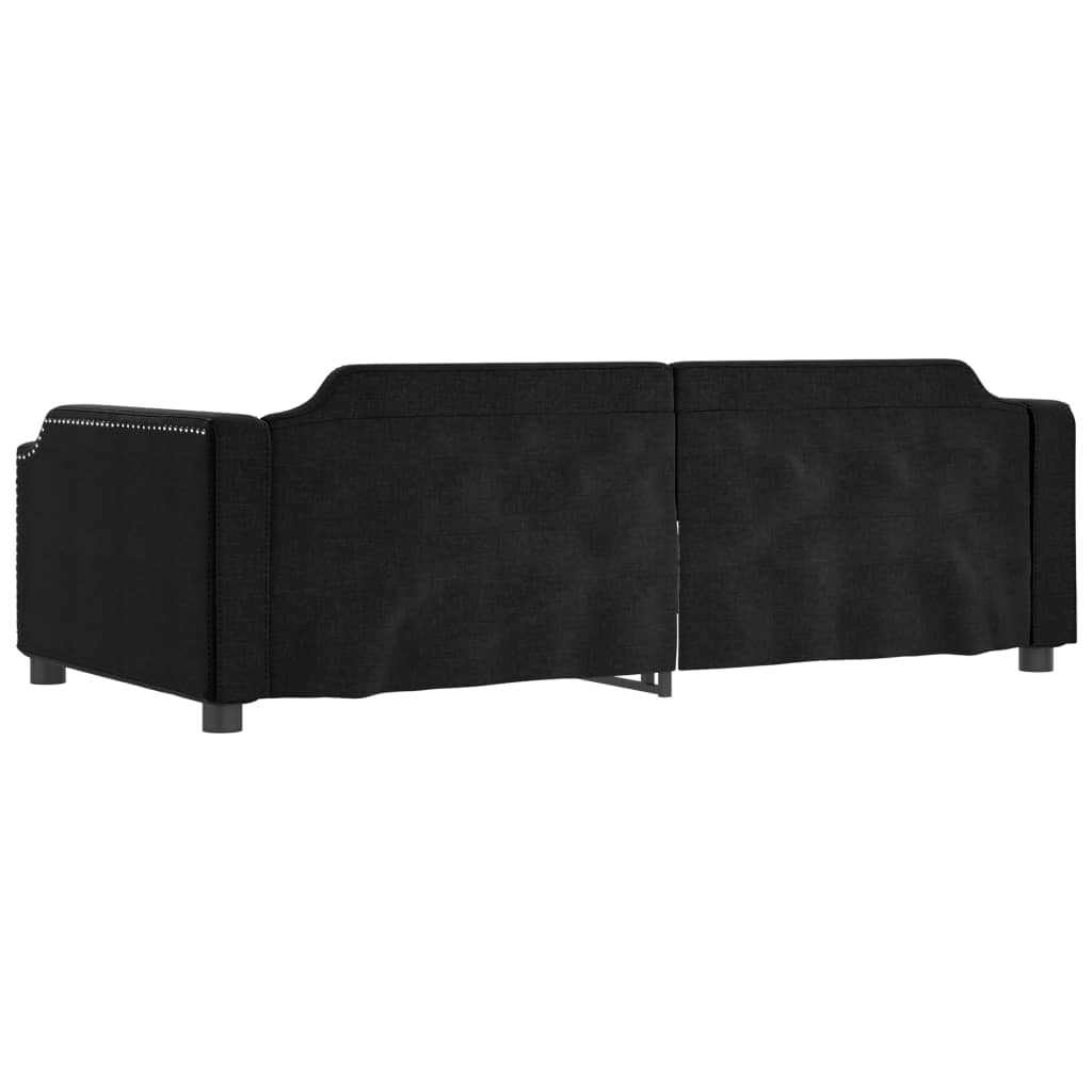 fekete kihúzható szövet heverő 100 x 200 cm