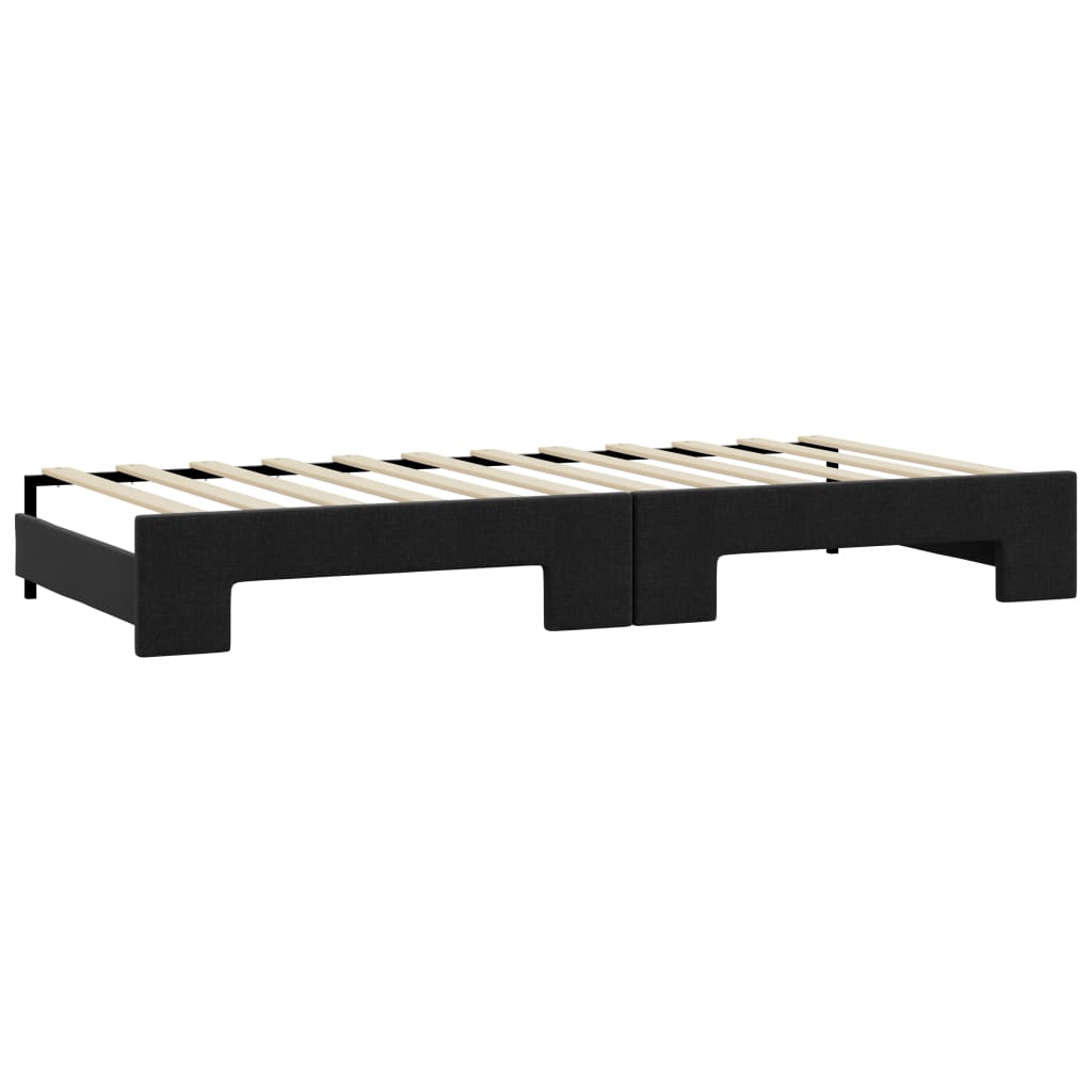 fekete kihúzható szövet heverő 100 x 200 cm
