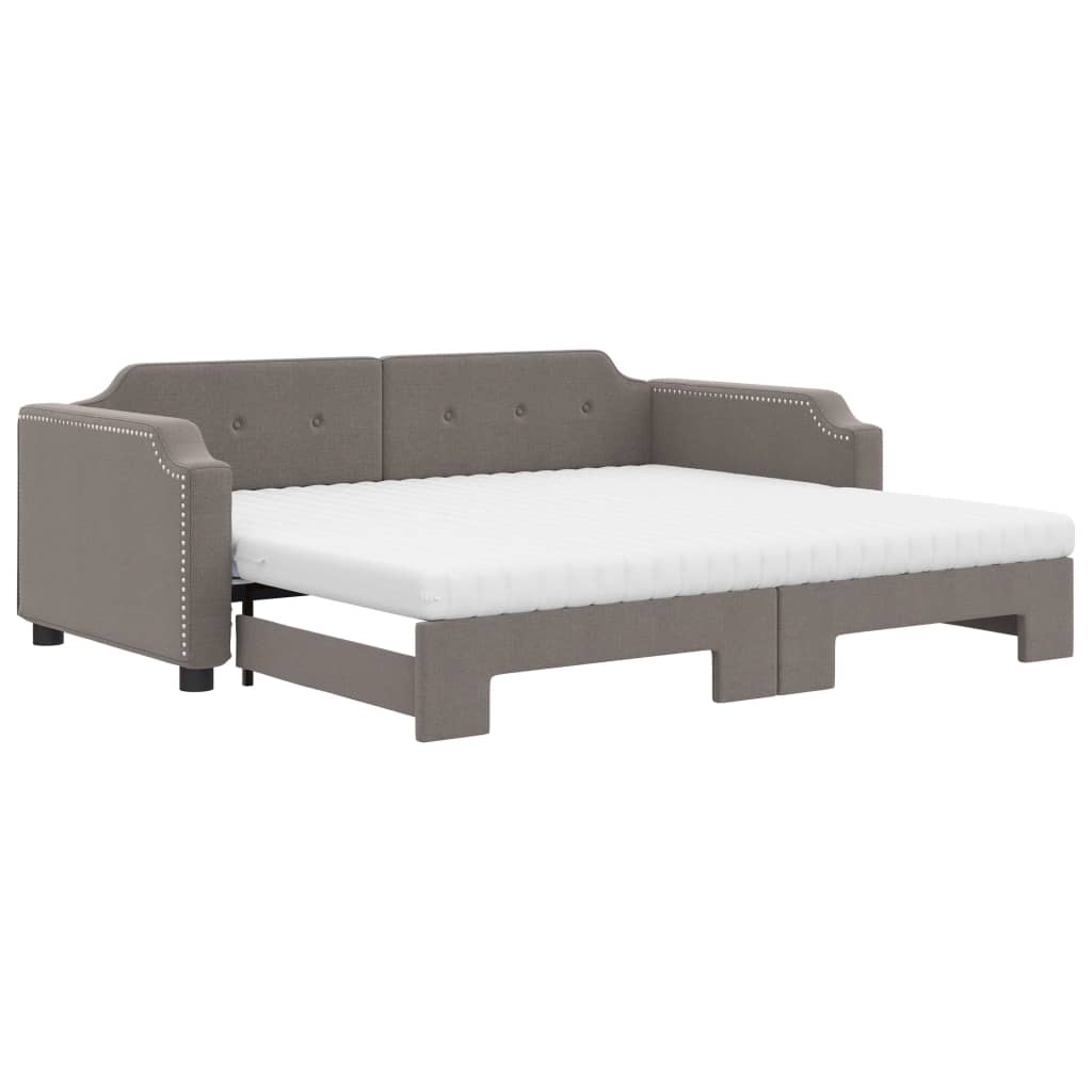 fekete kihúzható szövet heverő matracokkal 100 x 200 cm