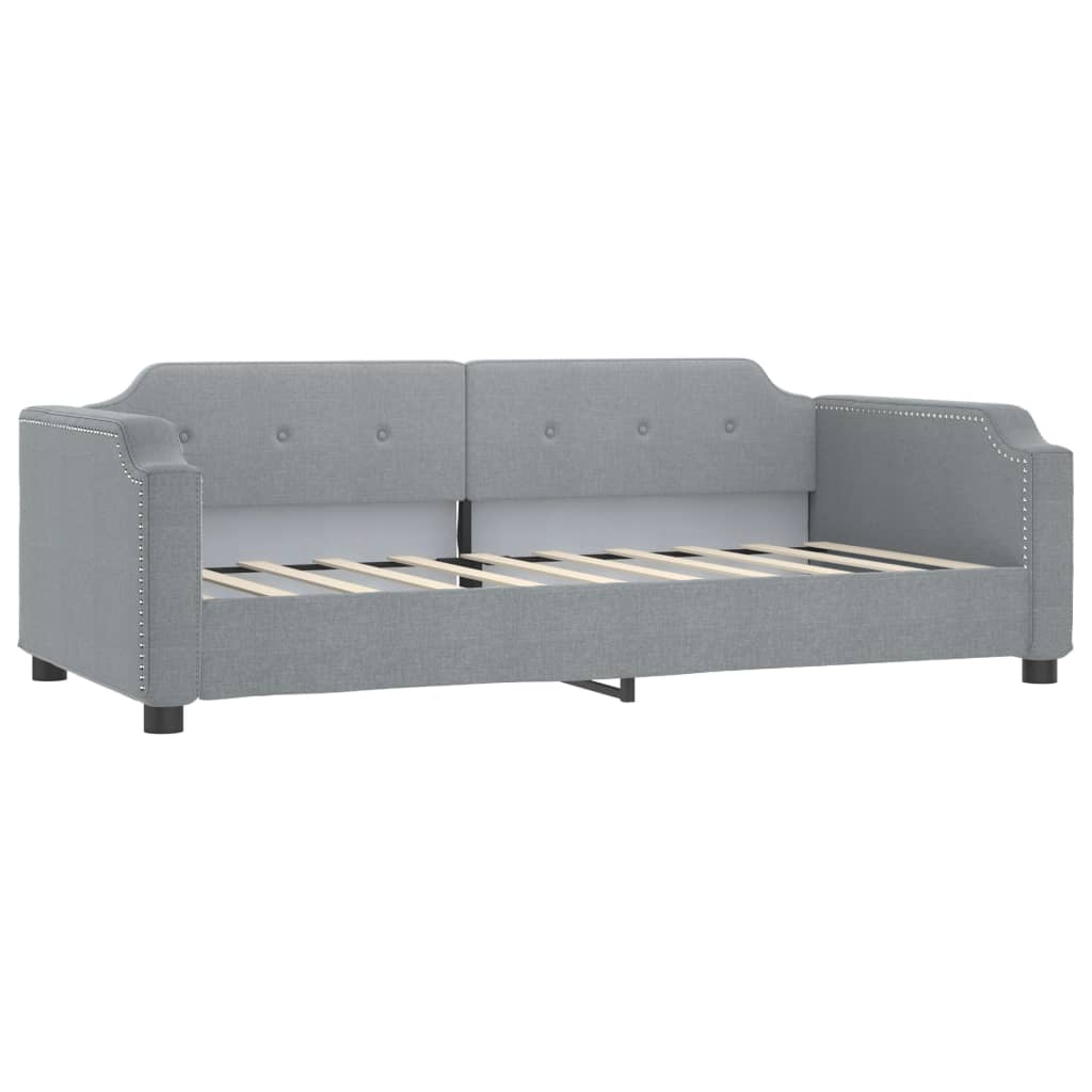 világosszürke kihúzható szövet heverő fiókokkal 80 x 200 cm