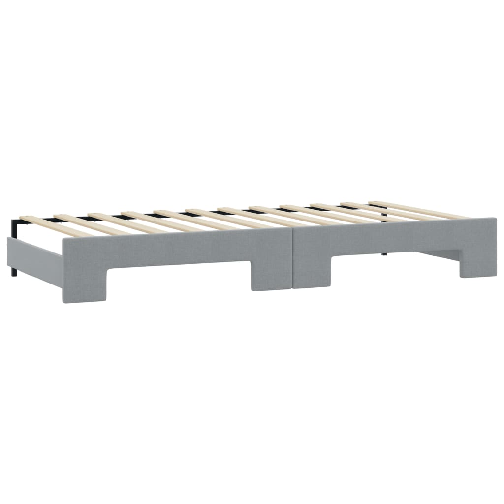 világosszürke kihúzható szövet heverő fiókokkal 80 x 200 cm