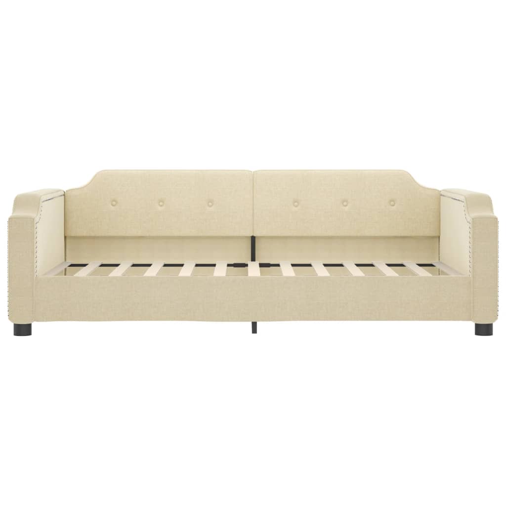 krémszínű kihúzható szövet heverő fiókokkal 80 x 200 cm