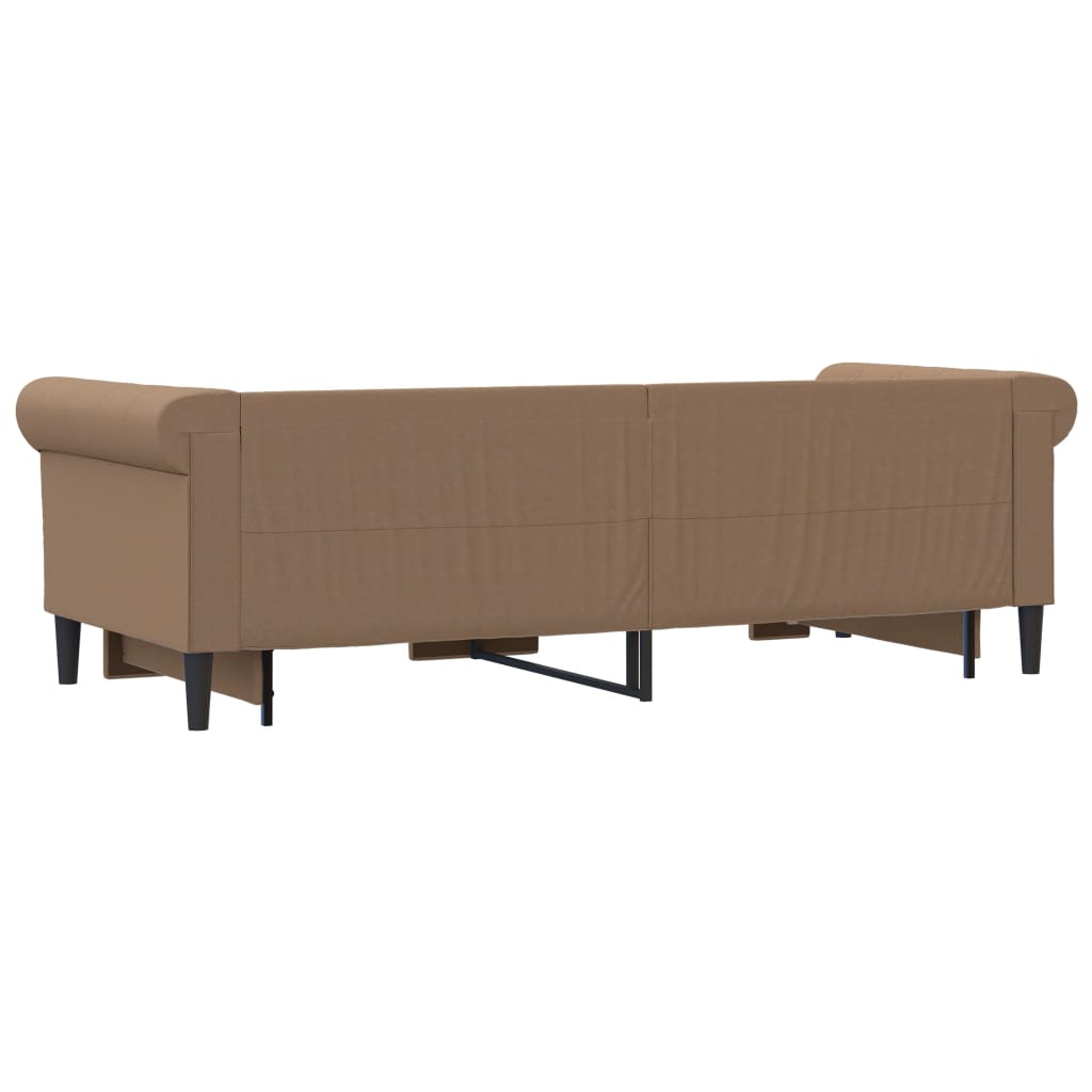 cappuccino színű kihúzható műbőr heverő fiókkal 90 x 200 cm