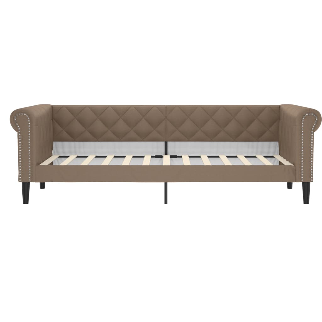 cappuccino színű kihúzható műbőr heverő fiókkal 90 x 200 cm