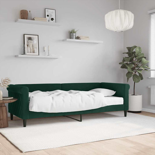 sötétzöld bársony heverő matraccal 80 x 200 cm
