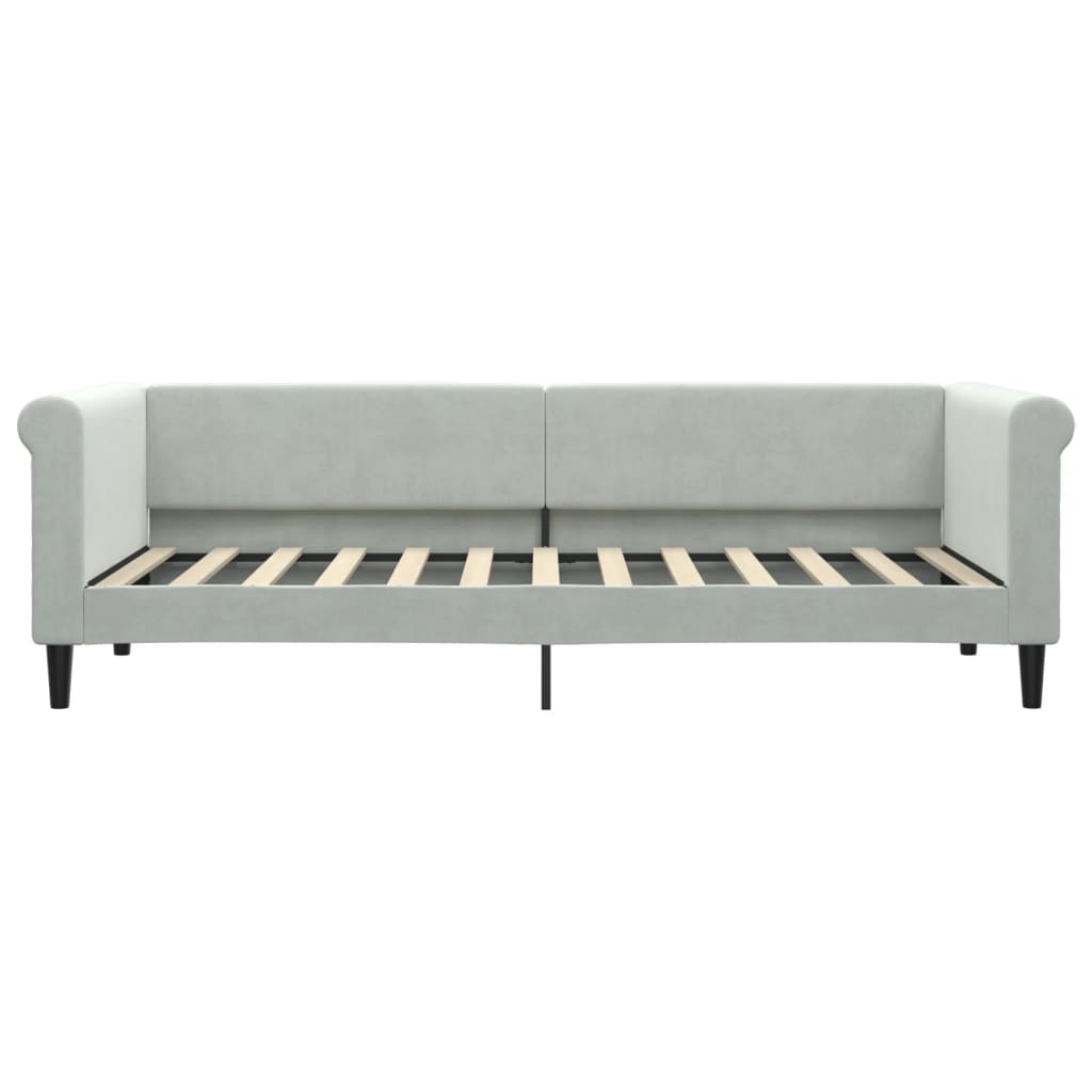 világosszürke kihúzható szövet heverő 80 x 200 cm