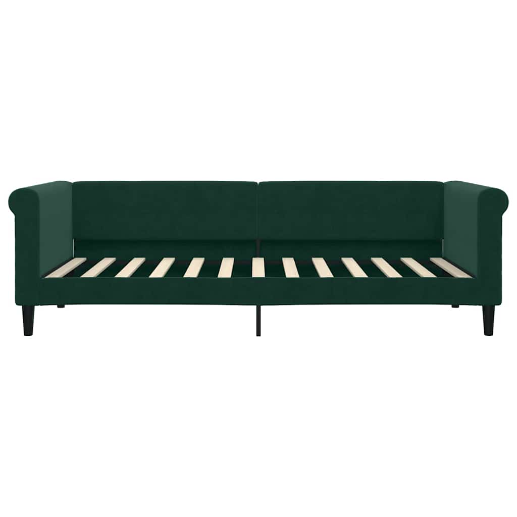 sötétzöld kihúzható bársony heverő 90 x 200 cm