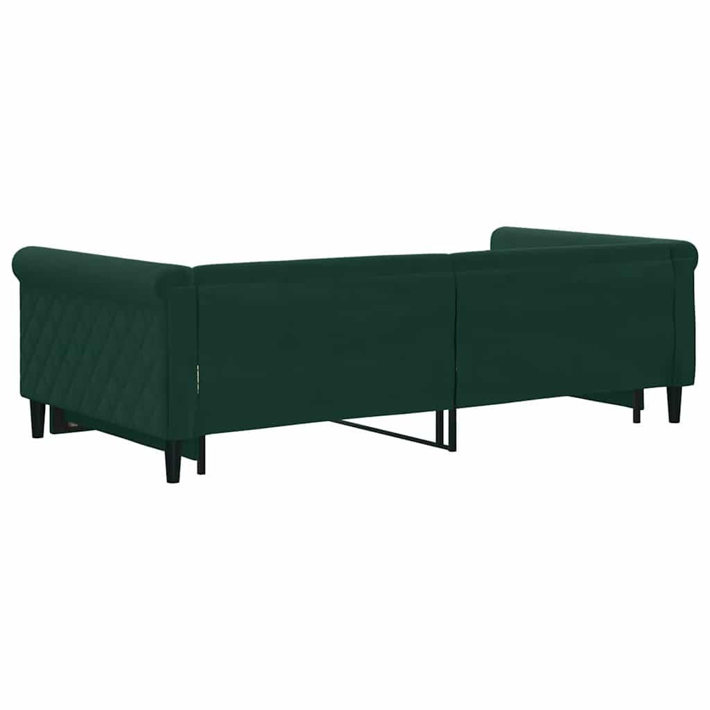 sötétzöld kihúzható bársony heverő 100 x 200 cm