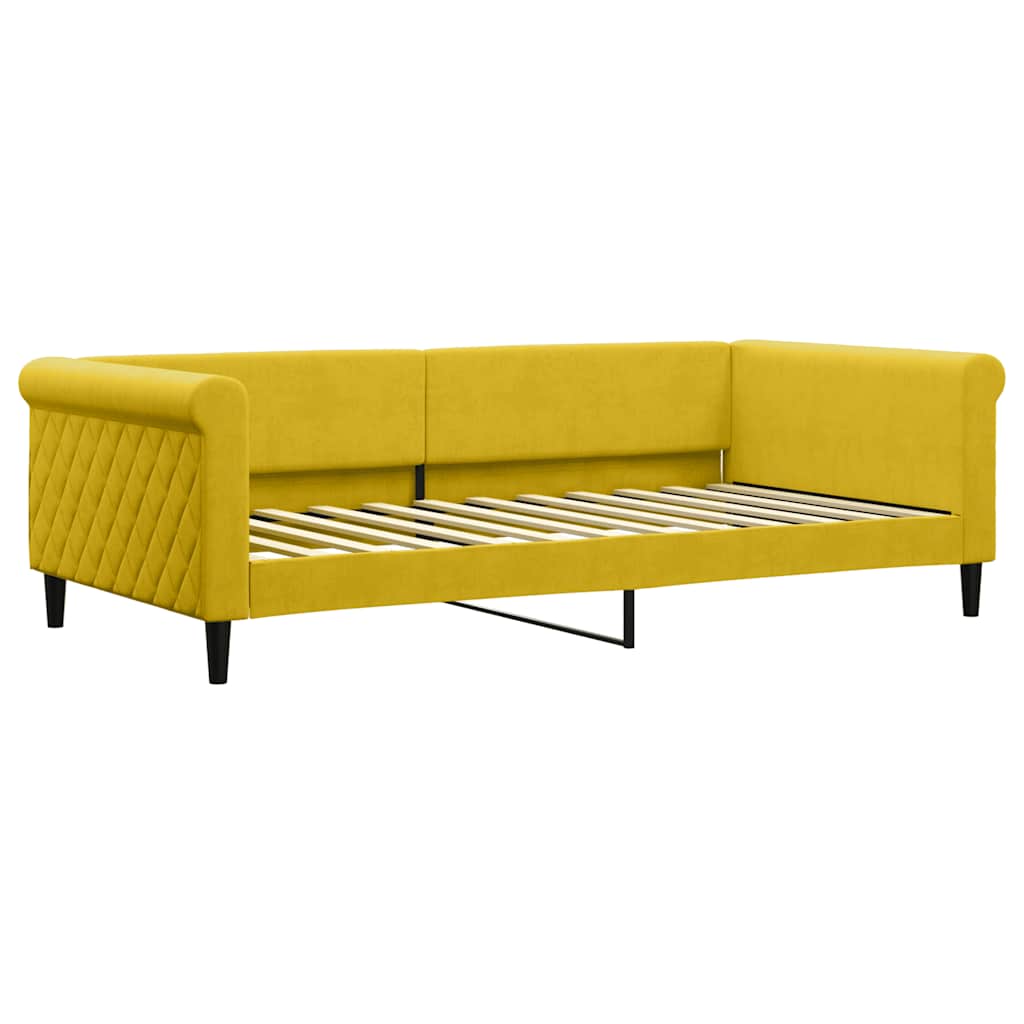 sárga kihúzható bársonyheverő 100 x 200 cm