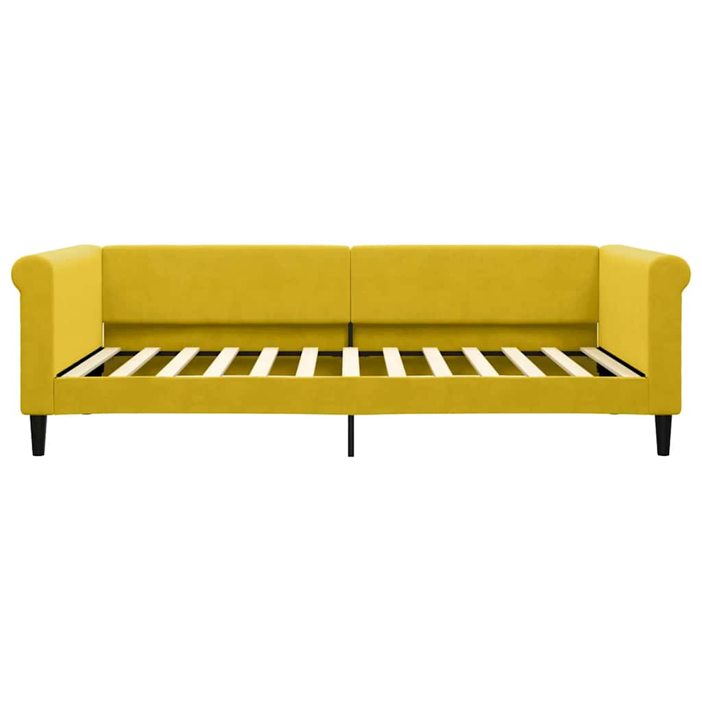 sárga kihúzható bársonyheverő 100 x 200 cm