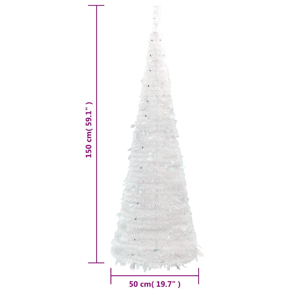 könnyen felállítható műkarácsonyfa 100 db LED fénnyel 150 cm