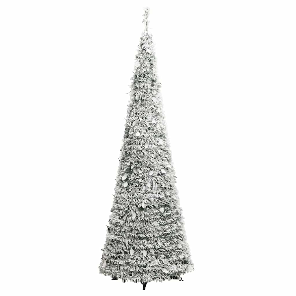 könnyen felállítható műkarácsonyfa hóval 50 LED-del 120 cm