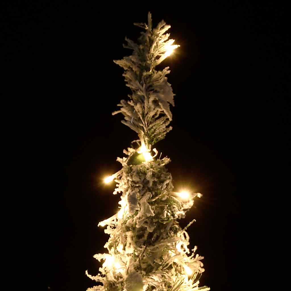 könnyen felállítható műkarácsonyfa hóval 100 LED-del 150 cm