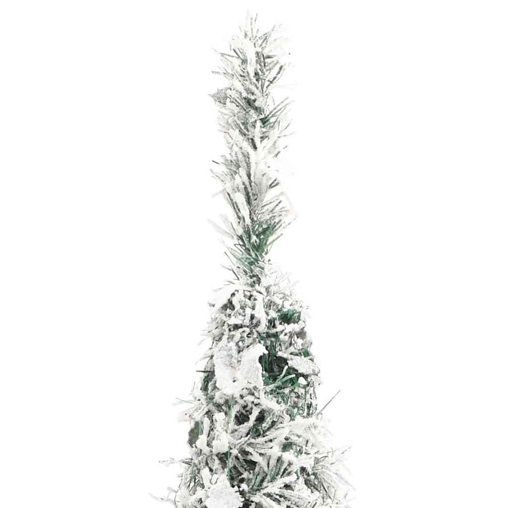 könnyen felállítható műkarácsonyfa hóval 100 LED-del 150 cm