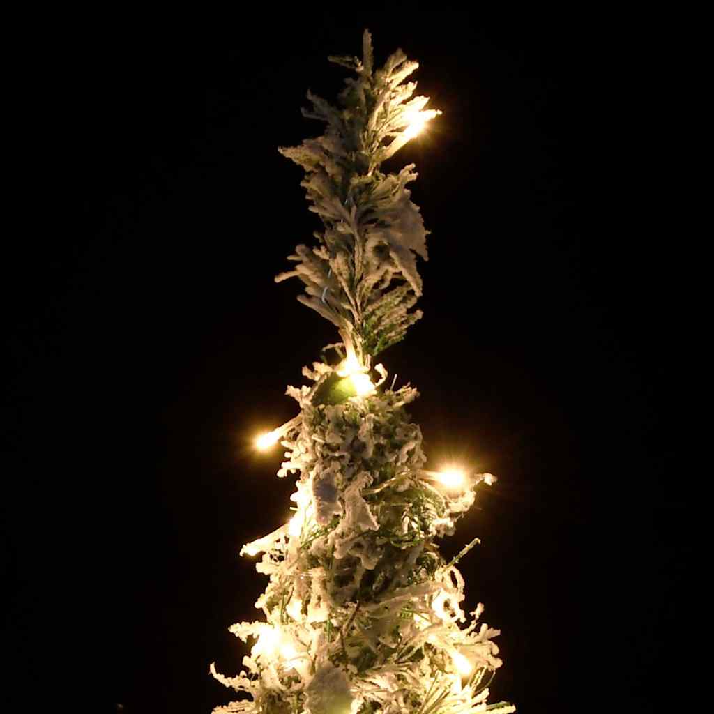 könnyen felállítható műkarácsonyfa hóval 150 LED-del 180 cm