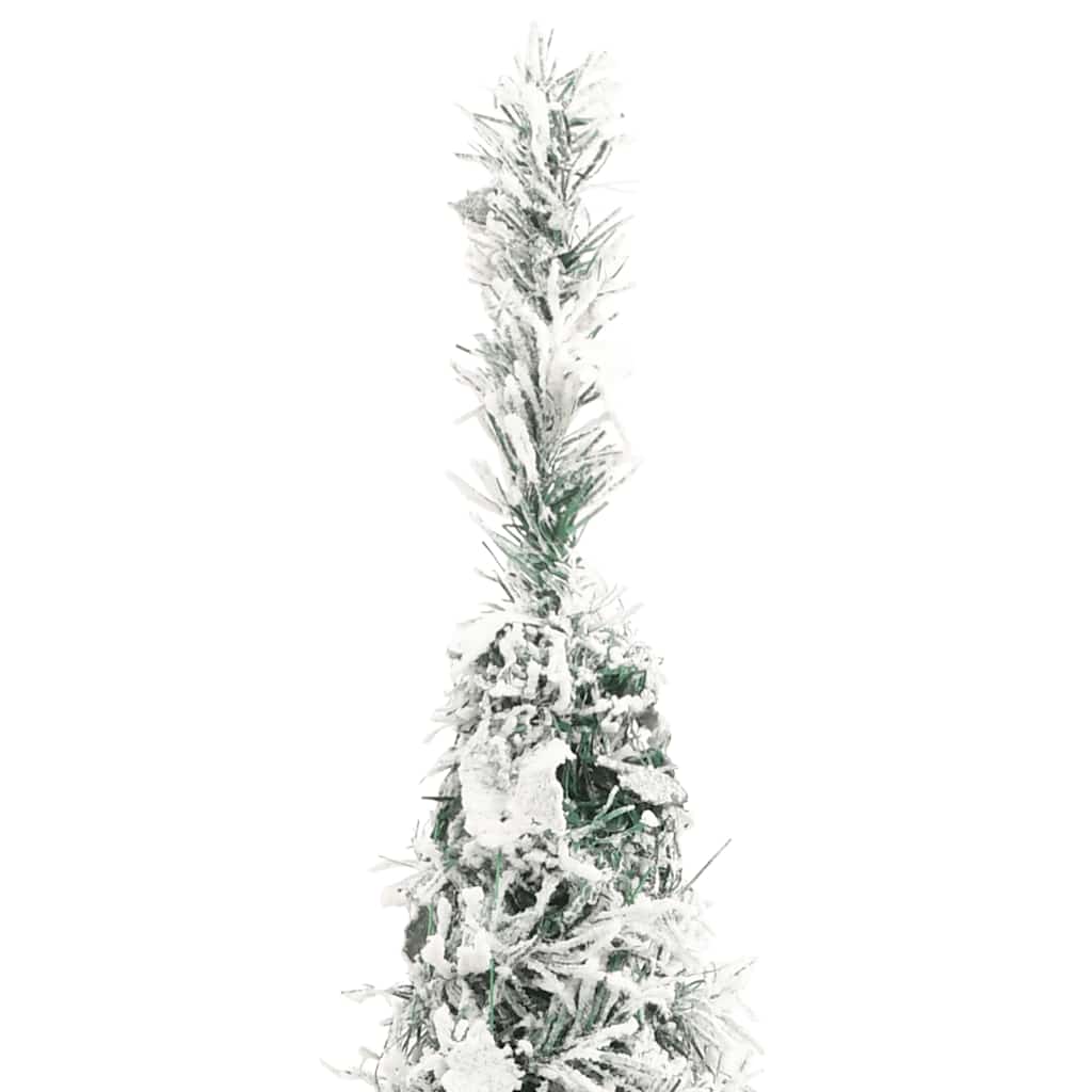 könnyen felállítható műkarácsonyfa hóval 200 LED-del 210 cm