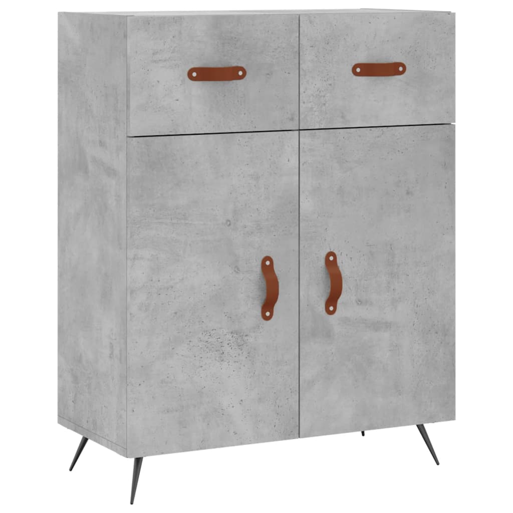 betonszürke szerelt fa magasszekrény 69,5 x 34 x 180 cm