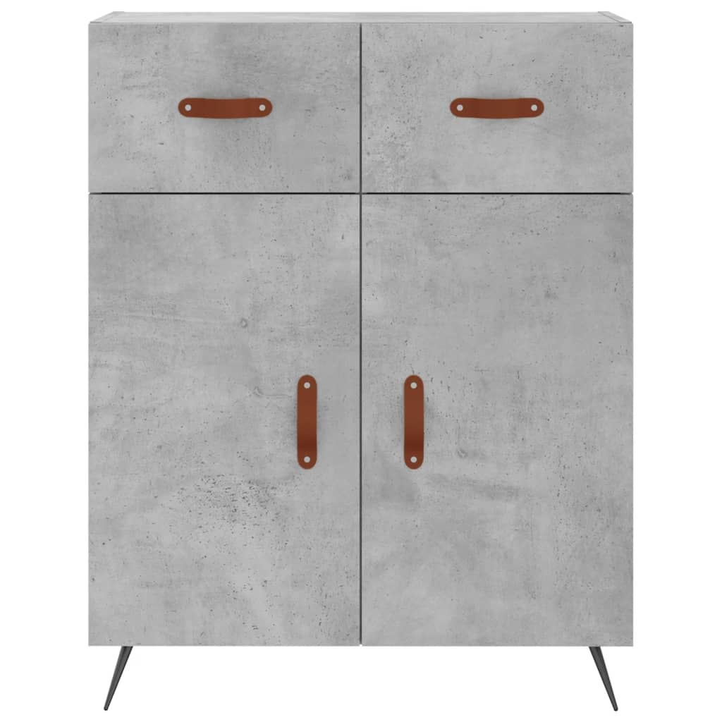 betonszürke szerelt fa magasszekrény 69,5 x 34 x 180 cm