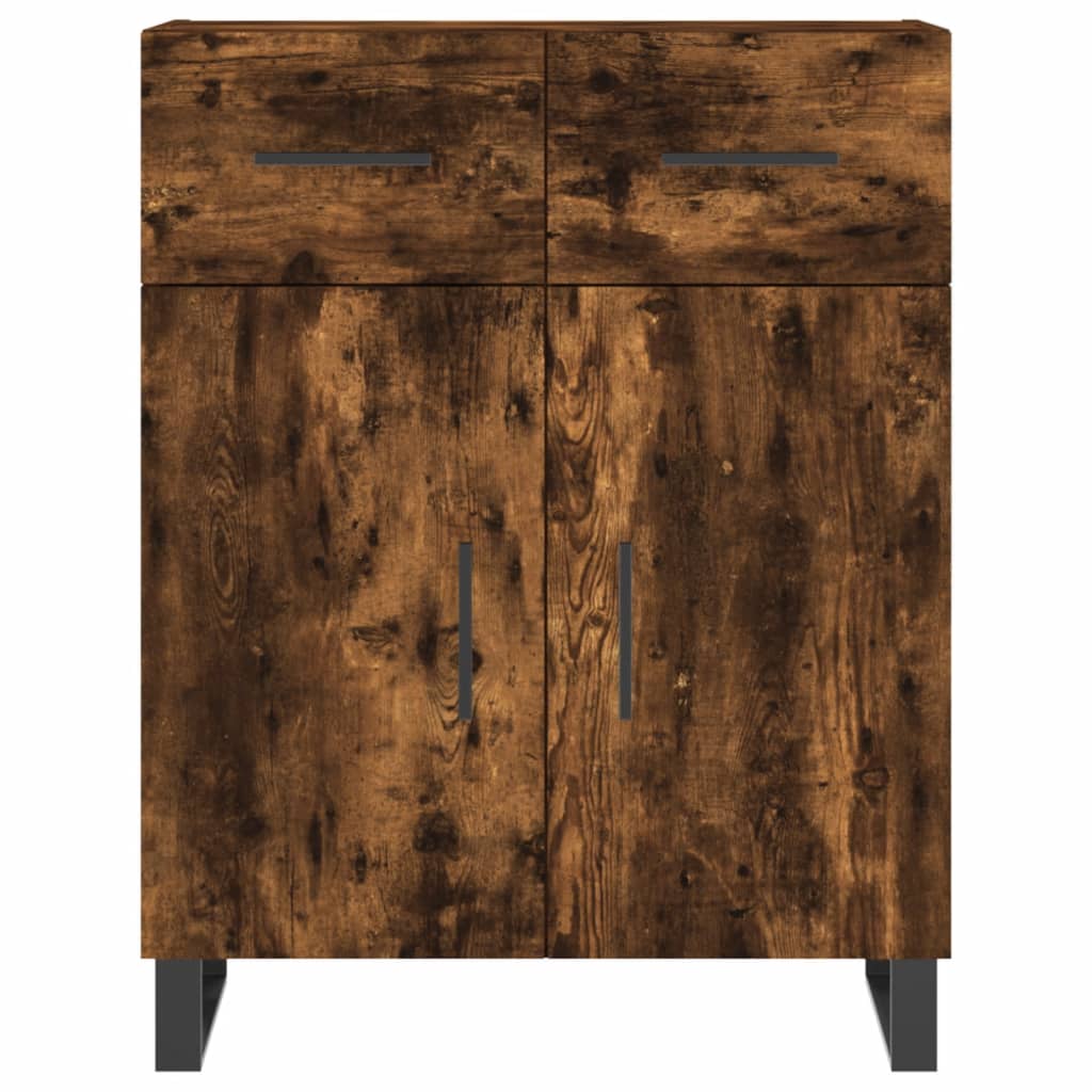 füstös tölgy színű szerelt fa magasszekrény 69,5 x 34 x 180 cm