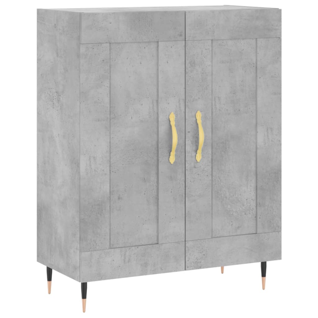 betonszürke szerelt fa magasszekrény 69,5 x 34 x 180 cm