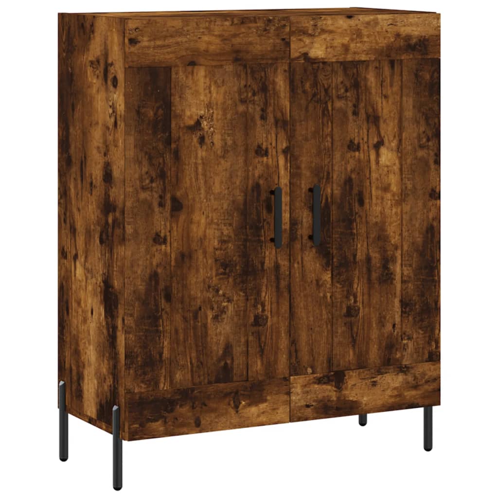 füstös tölgy színű szerelt fa magasszekrény 69,5 x 34 x 180 cm