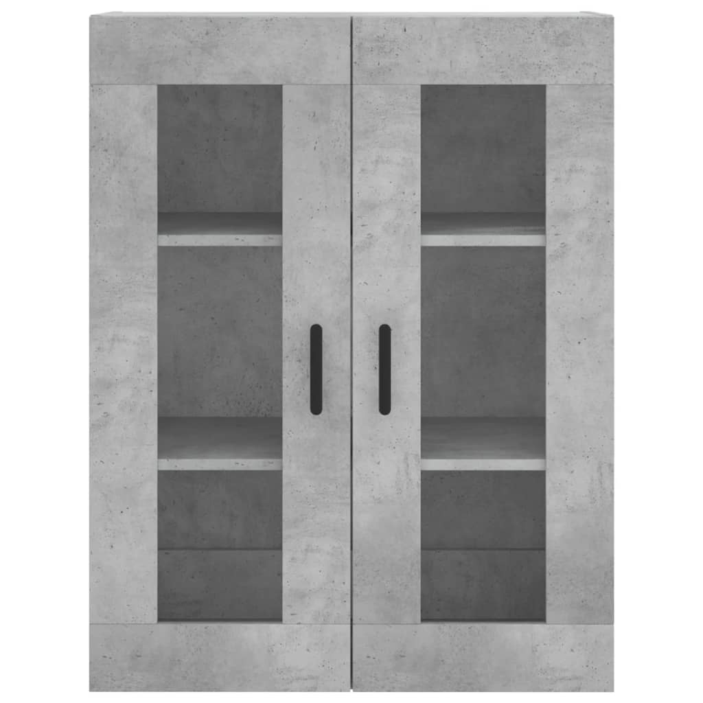 betonszürke szerelt fa magasszekrény 69,5 x 34 x 180 cm