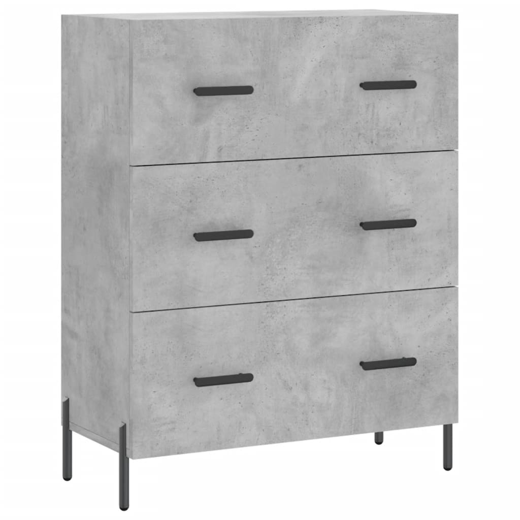 betonszürke szerelt fa magasszekrény 69,5 x 34 x 180 cm