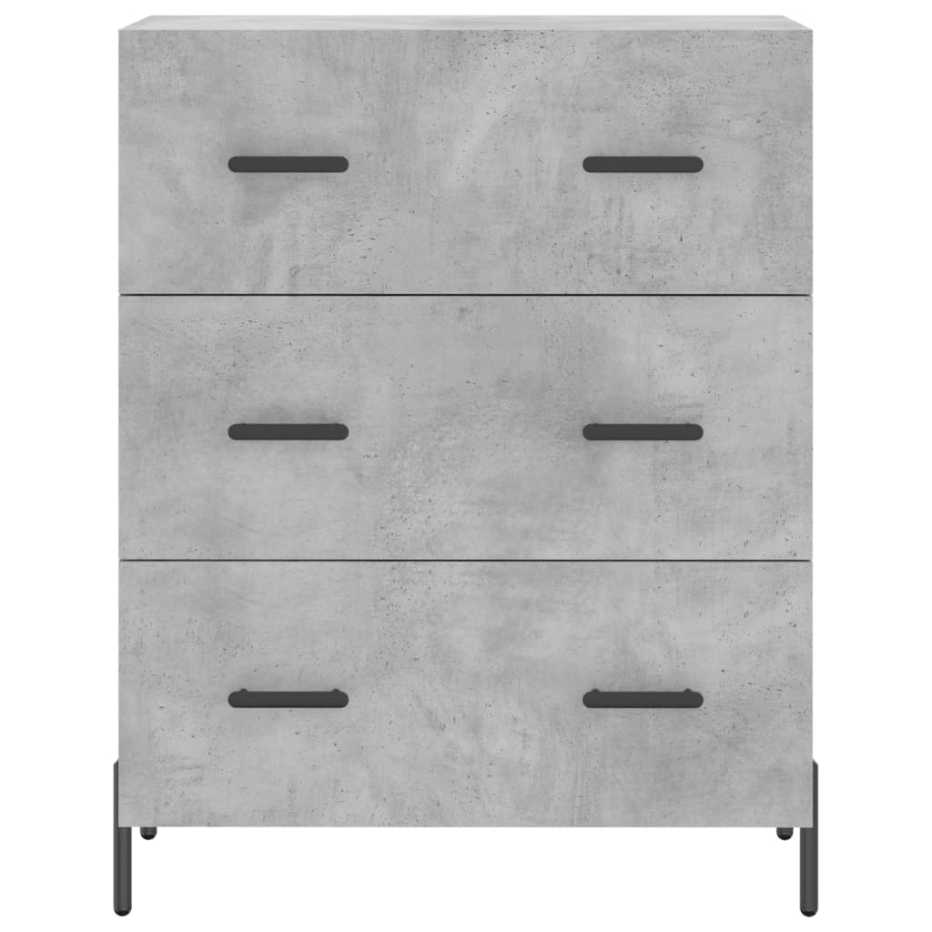 betonszürke szerelt fa magasszekrény 69,5 x 34 x 180 cm