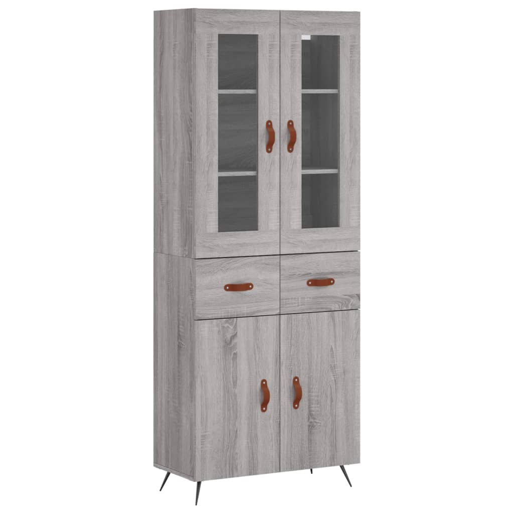 szürke sonoma szerelt fa magasszekrény 69,5 x 34 x 180 cm