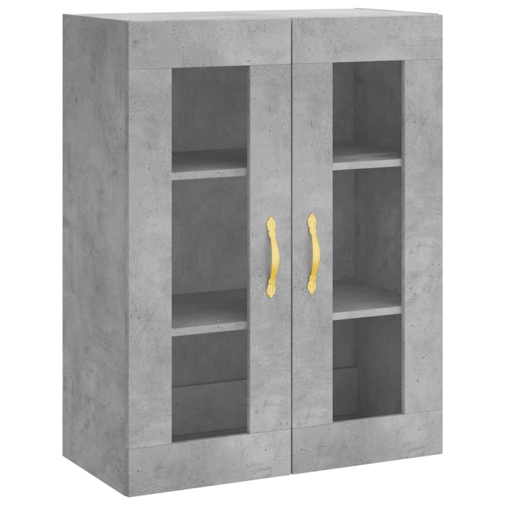 betonszürke szerelt fa magasszekrény 69,5 x 34 x 180 cm