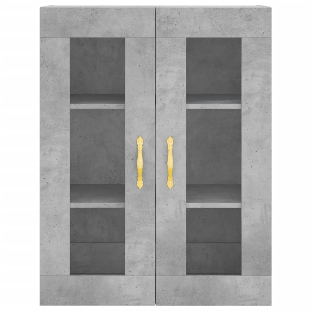 betonszürke szerelt fa magasszekrény 69,5 x 34 x 180 cm