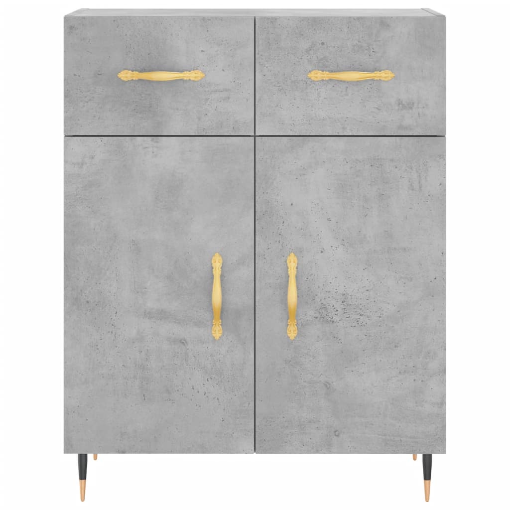 betonszürke szerelt fa magasszekrény 69,5 x 34 x 180 cm