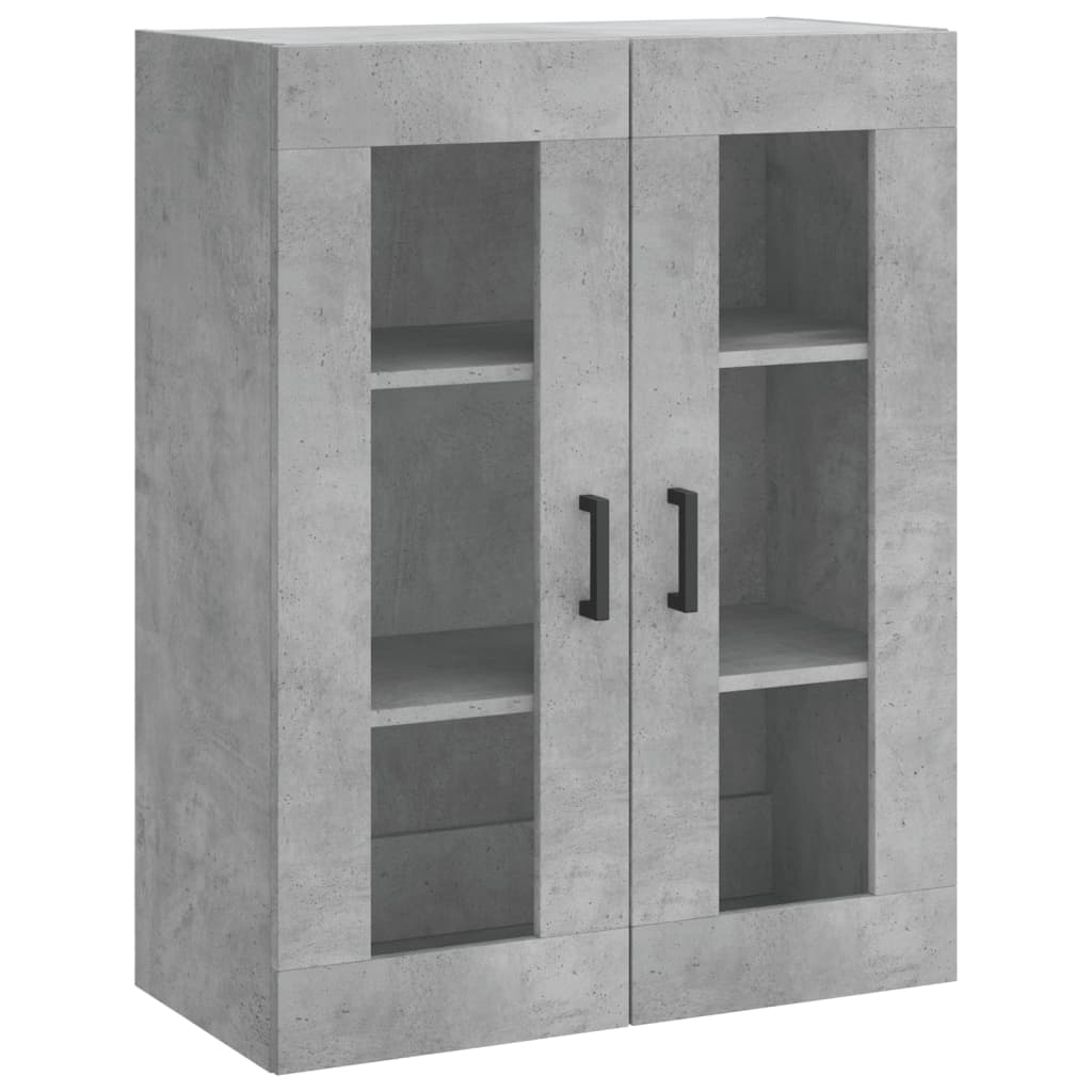 betonszürke szerelt fa magasszekrény 69,5 x 34 x 180 cm