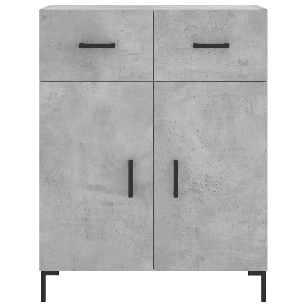 betonszürke szerelt fa magasszekrény 69,5 x 34 x 180 cm