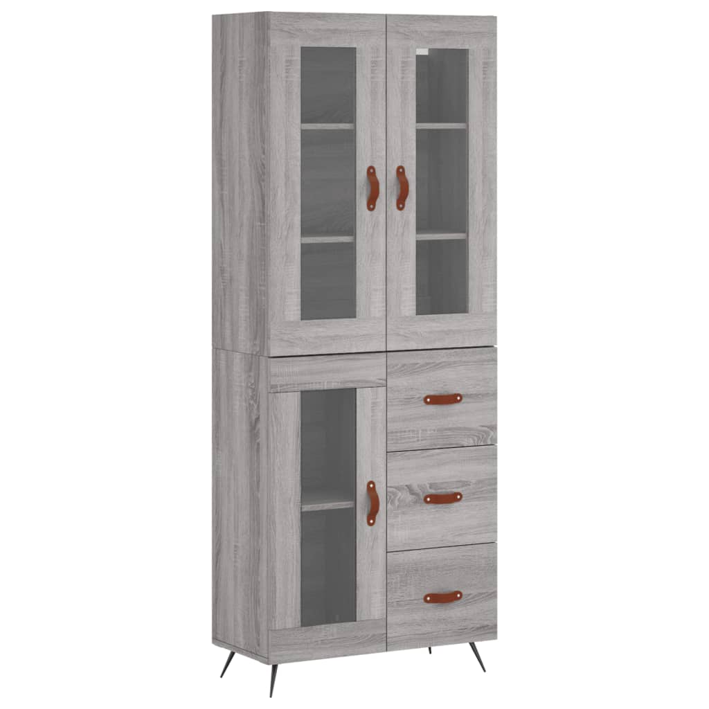 szürke sonoma szerelt fa magasszekrény 69,5 x 34 x 180 cm