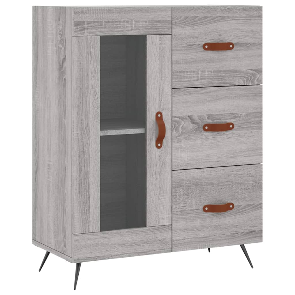 szürke sonoma szerelt fa magasszekrény 69,5 x 34 x 180 cm