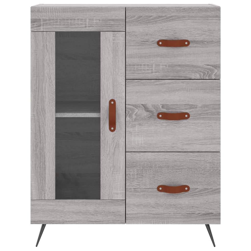 szürke sonoma szerelt fa magasszekrény 69,5 x 34 x 180 cm