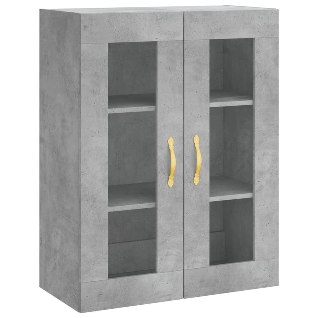 betonszürke szerelt fa magasszekrény 69,5 x 34 x 180 cm
