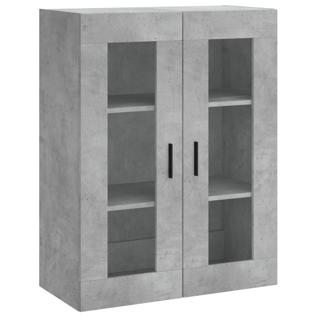 betonszürke szerelt fa magasszekrény 69,5 x 34 x 180 cm