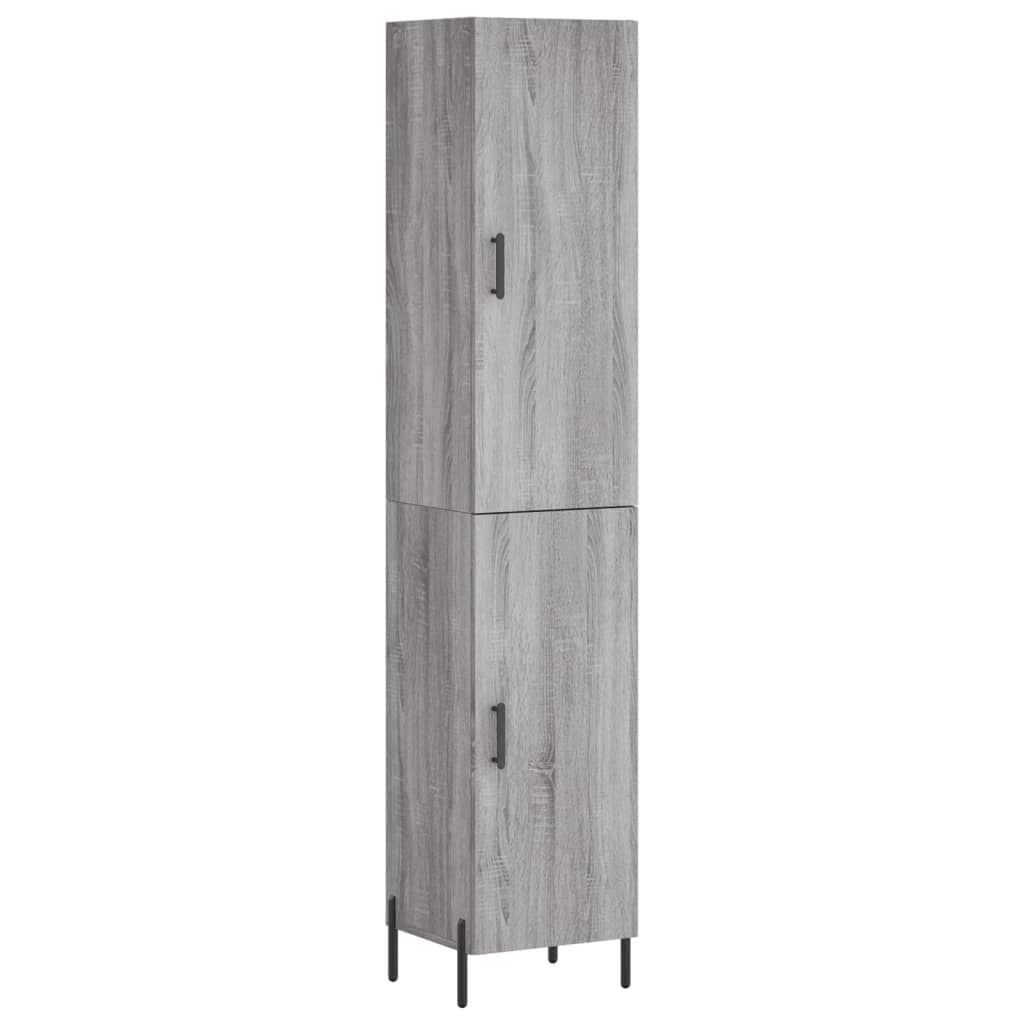 szürke sonoma szerelt fa magasszekrény 34,5 x 34 x 180 cm