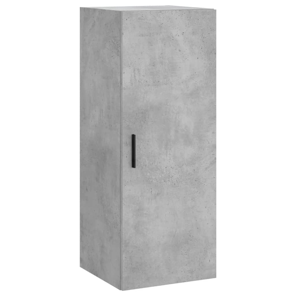 betonszürke szerelt fa magasszekrény 34,5x34x180 cm