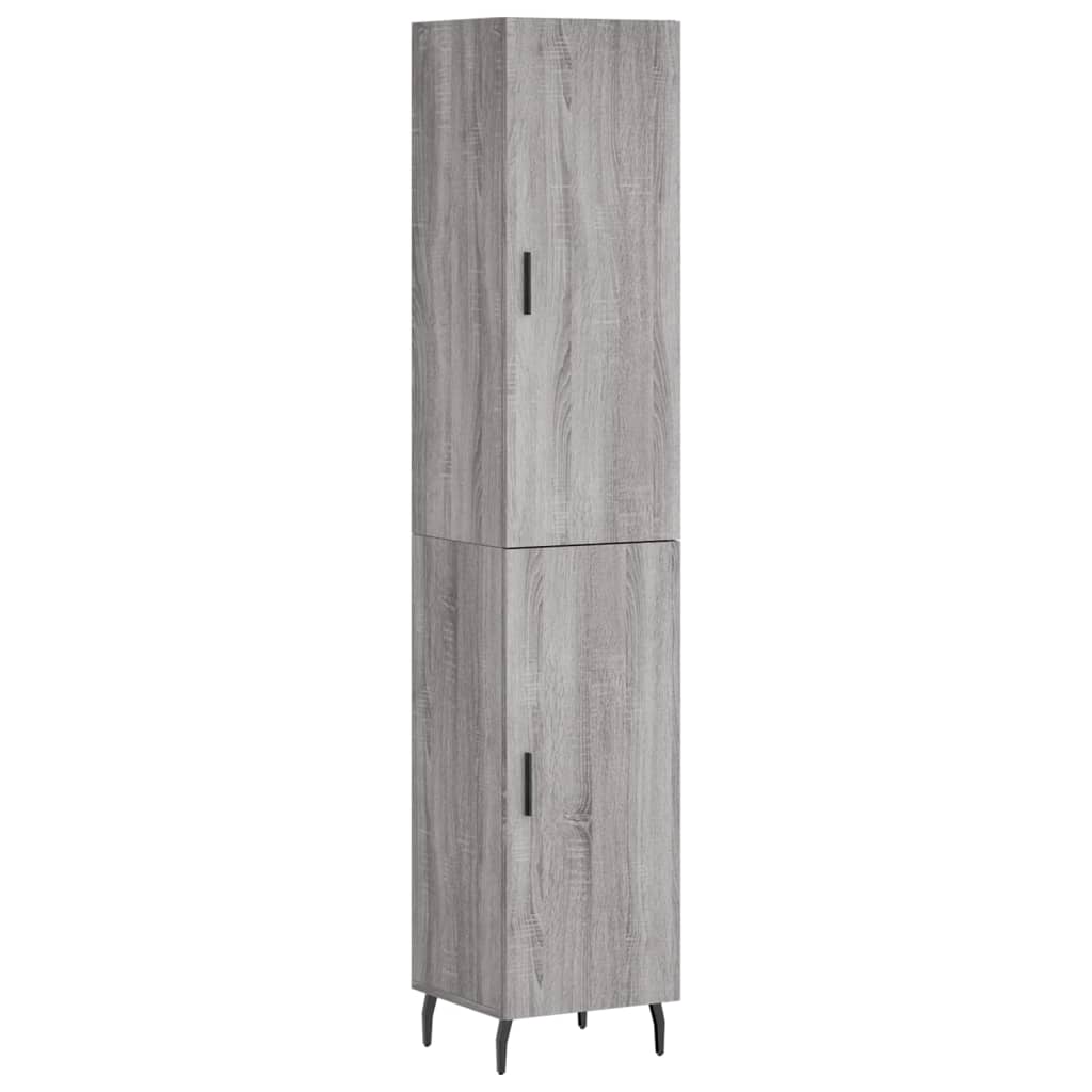 szürke sonoma szerelt fa magasszekrény 34,5 x 34 x 180 cm