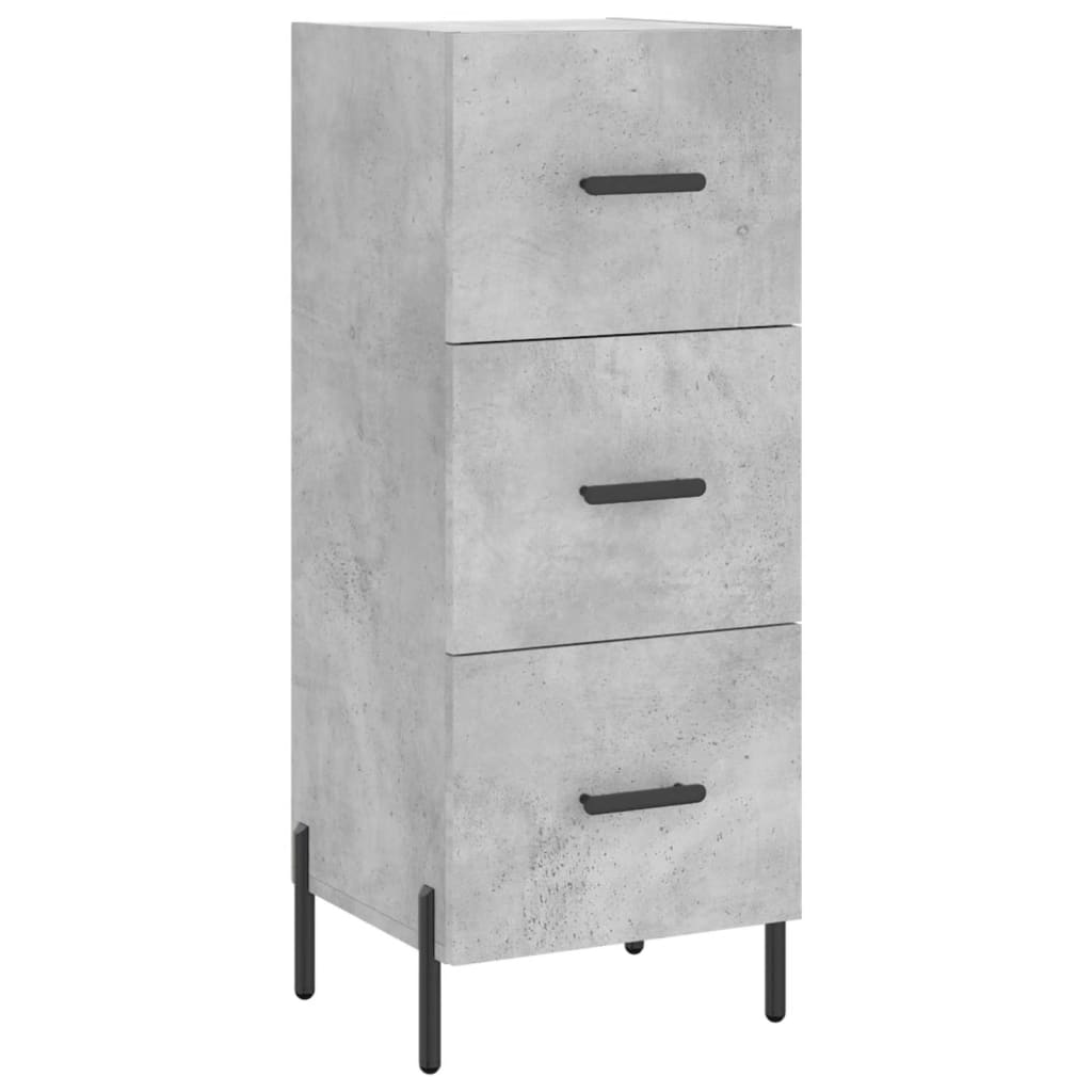 betonszürke szerelt fa magasszekrény 34,5x34x180 cm