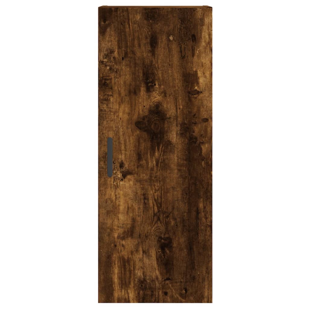 füstös tölgy színű szerelt fa magasszekrény 34,5x34x180 cm